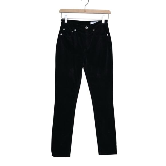 rag & bone Women's 24 Nina Black Velvet Skinny Jean - Picture 3 of 13